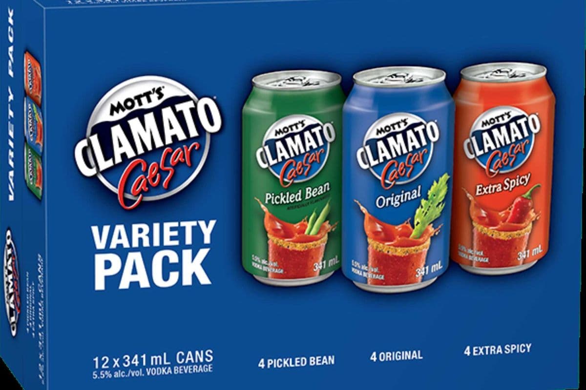 MOTT'S CLAMATO CAESAR VARIETY (12 PACK) (12 x 355ML CAN)