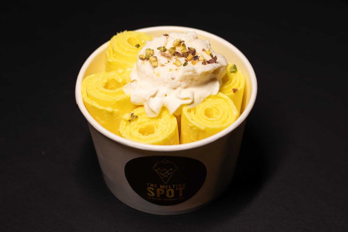 Shahi Rasmalai Thai Rolled Ice Cream