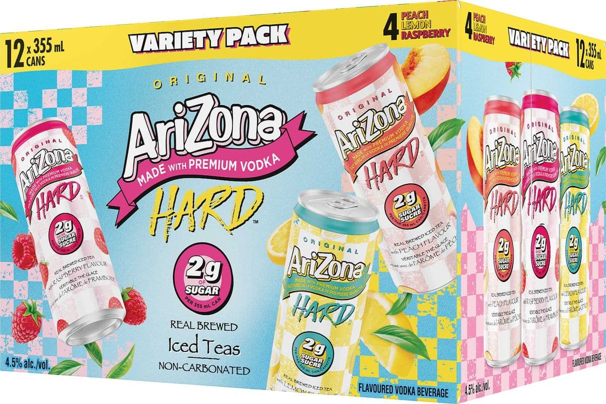 138012. ARIZONA HARD 2G SUGAR VARIETY PACK (12 x 355ML (CANS))