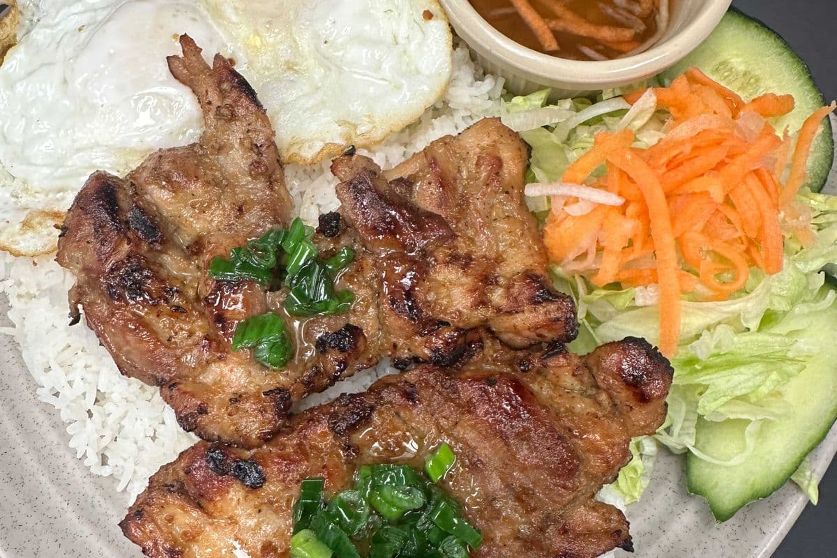 29. Grilled Chicken and Fried Egg on Rice
