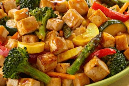 Pan-Fried Tofu with Vegetables 豆腐什菜