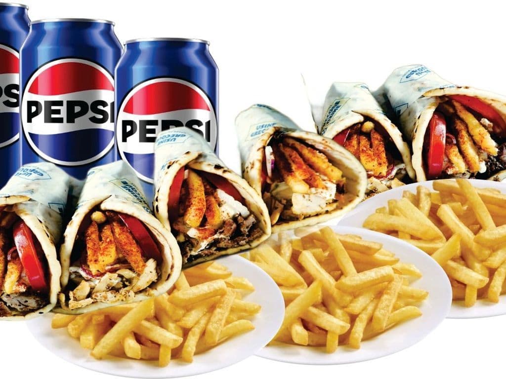 *(4) COMBO 6 PITA 3 FRITES 3 BREVAGES