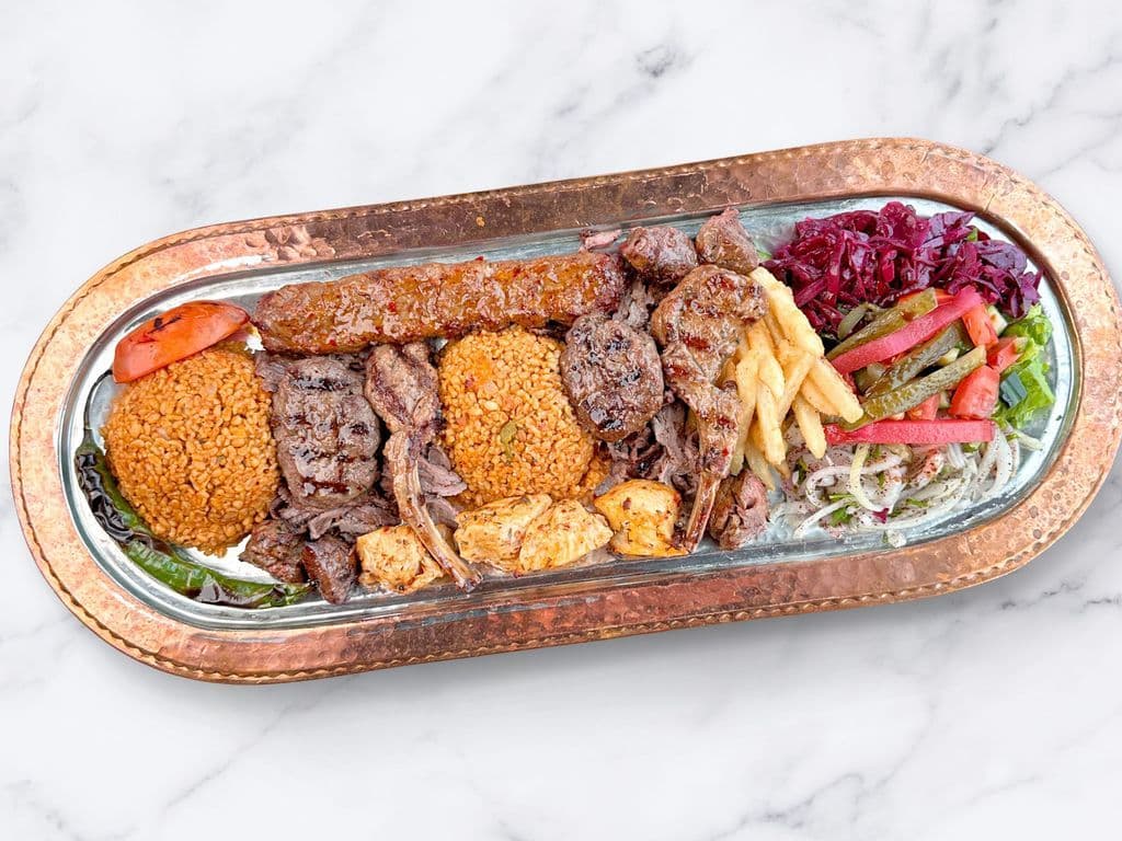 Sultan Ahmet Special Mix Grill Dinner for 2 (1Adana, 2Kofte, 1Chicken Shish, 2Chops, 1Lamb Shish, Doner)