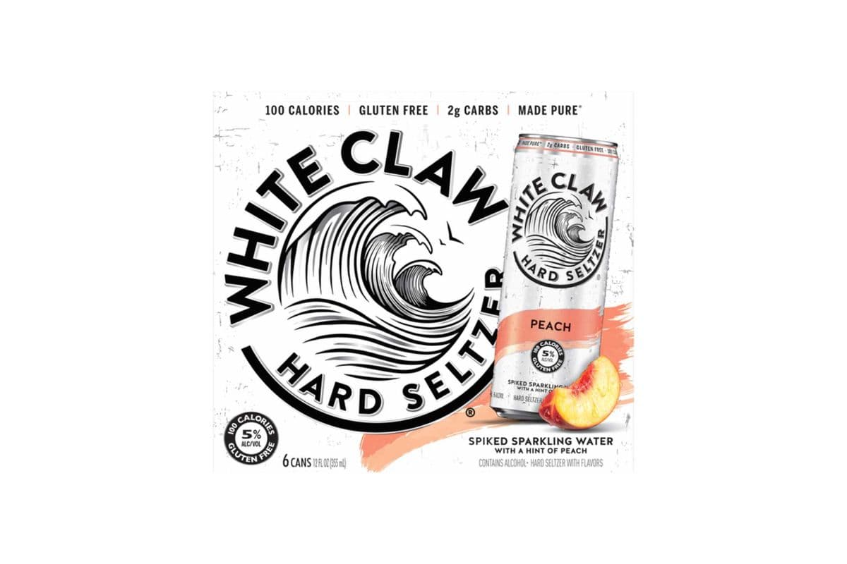 White Claw Hard Seltzer Peach (6 Cans) (6 x 355ml)