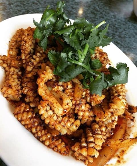 85. Spicy Stir Fried Squid with Sate Sauce