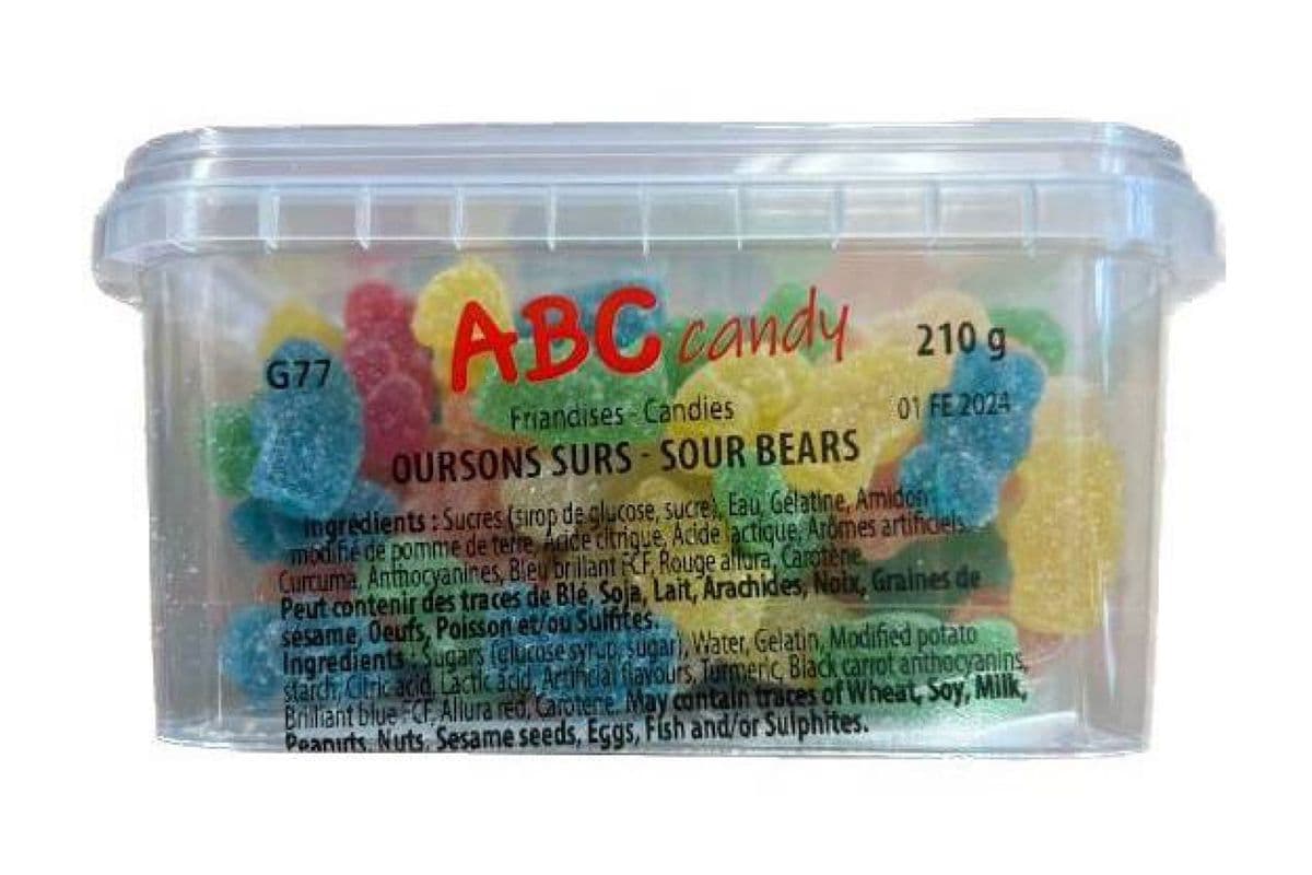 ABC Candy - Contenant - Oursons Surs / Container - Sour Bears