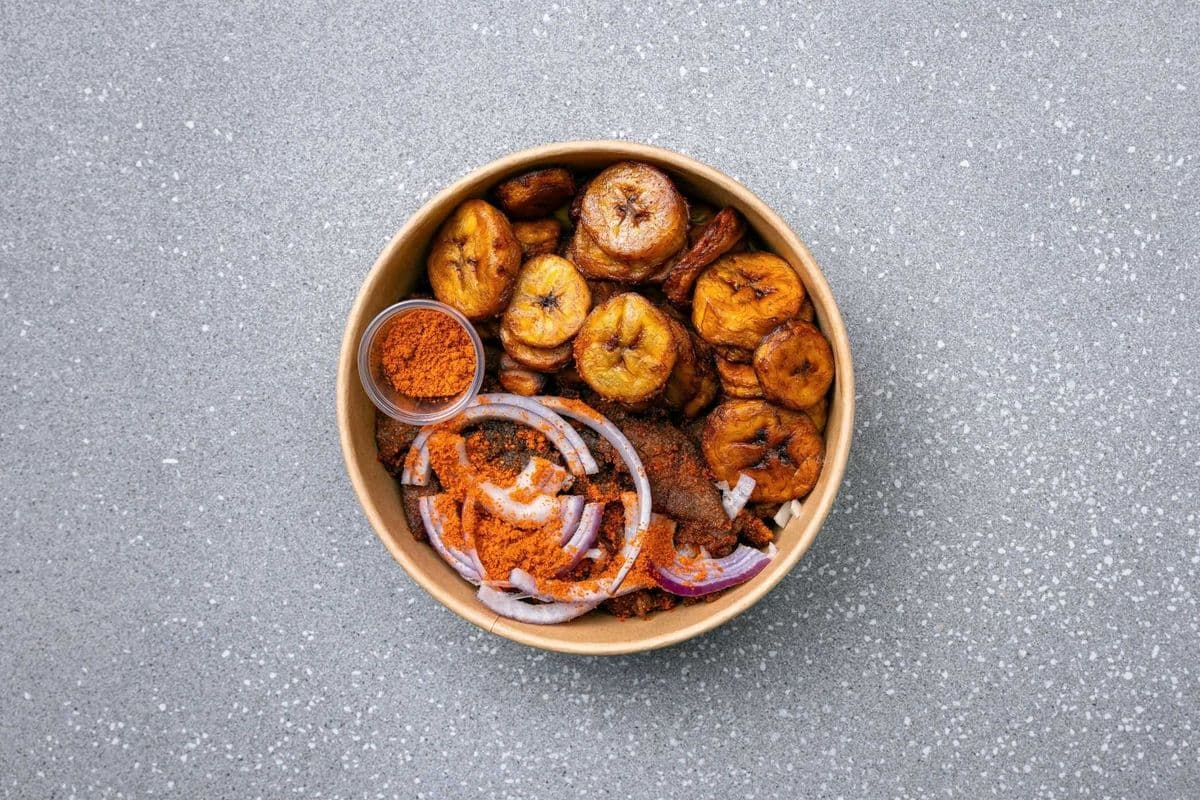 Beef Suya and Plantain combo