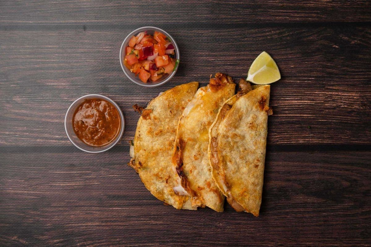 Taco Quesadilla (3 Pcs)**w/chips and salsa**