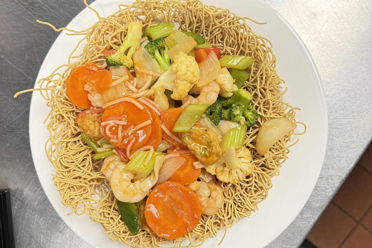 52. Crispy Chow Mein with Seafood