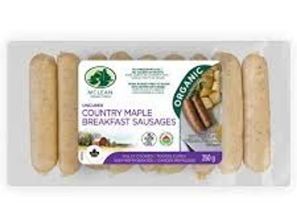 MCLEAN UNCURED COUNTRY MAPLE BREAKFAST SAUSAGES 250G