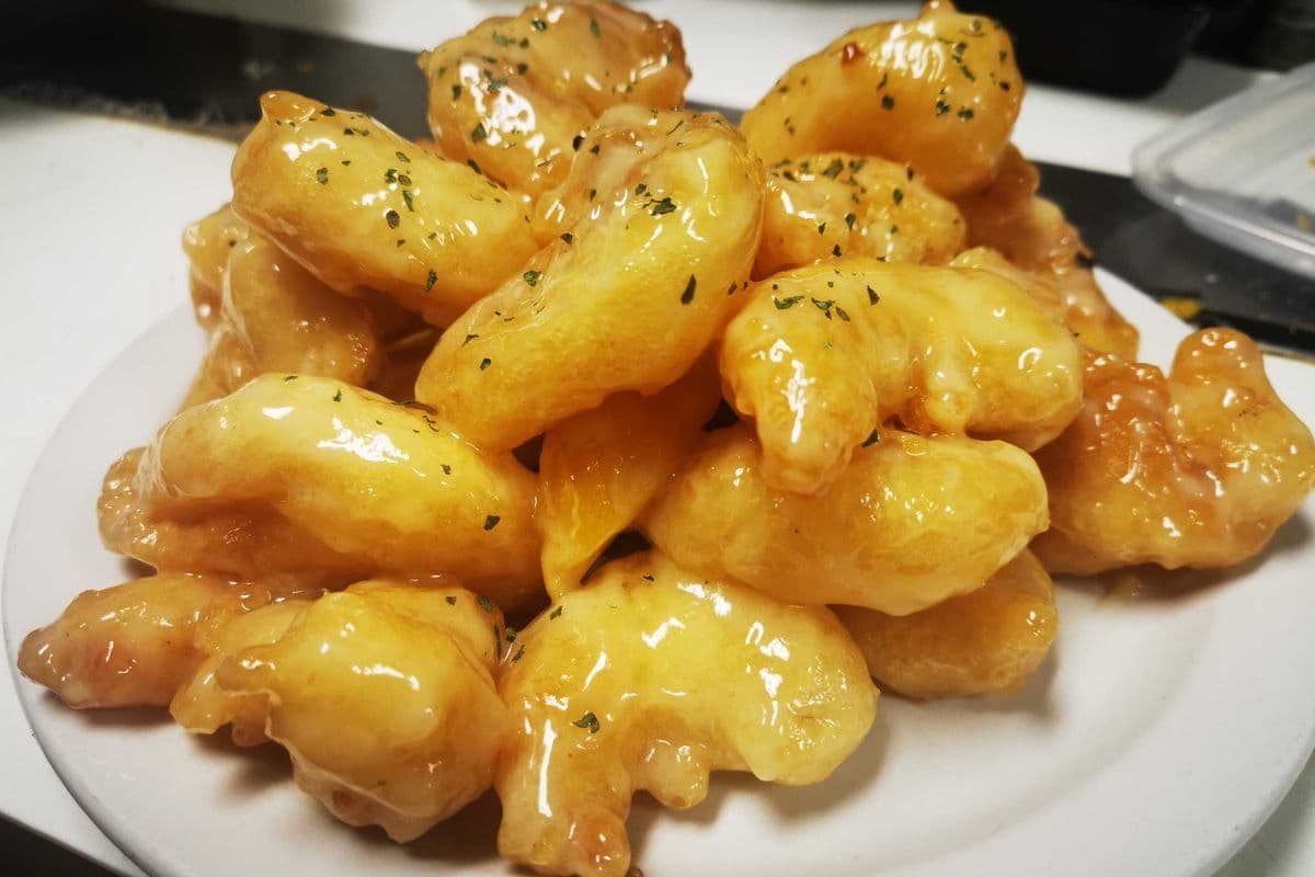 84. Peach Prawns