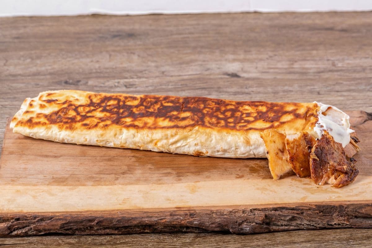 Charcoal Chicken Shawarma on Saj Bread (Wrap)