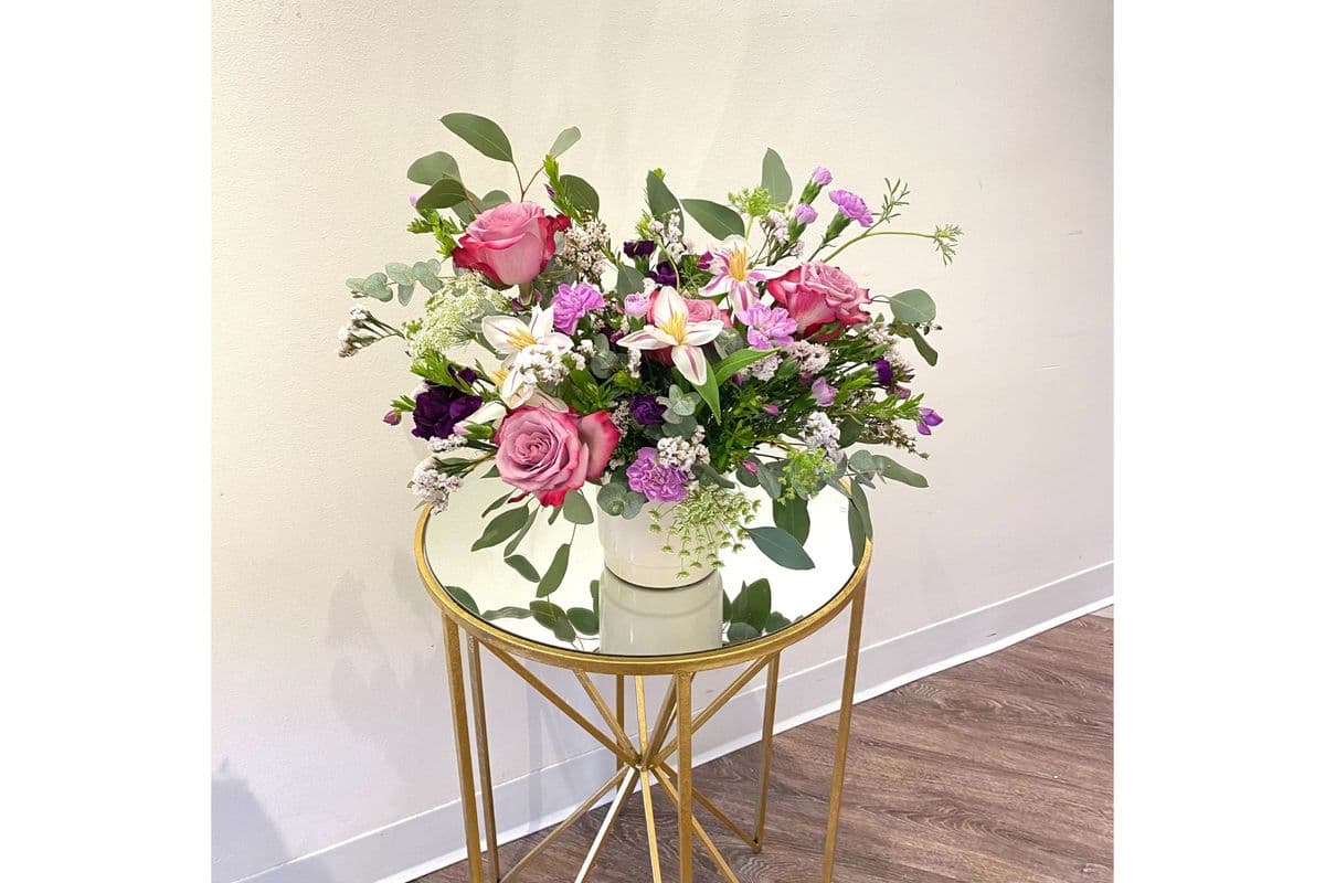 Purple Blooms Vase Arrangement
