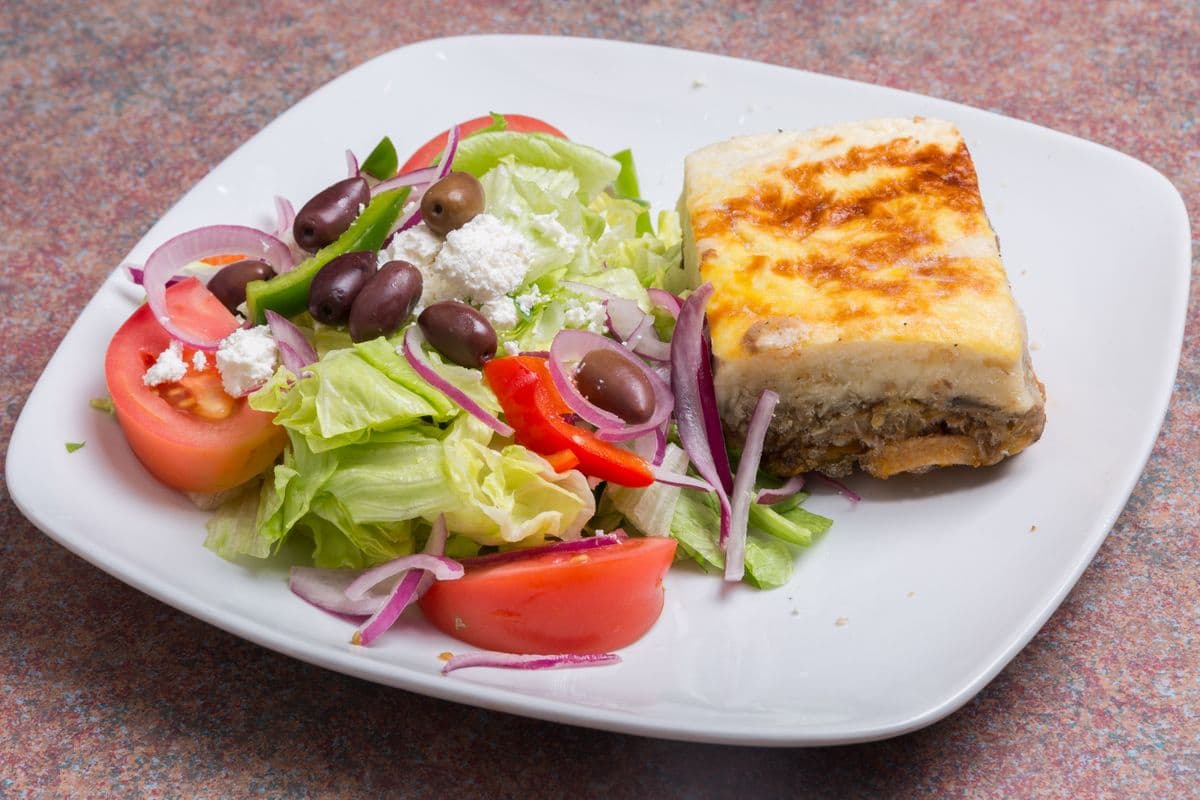Mousaka with Greek Salad