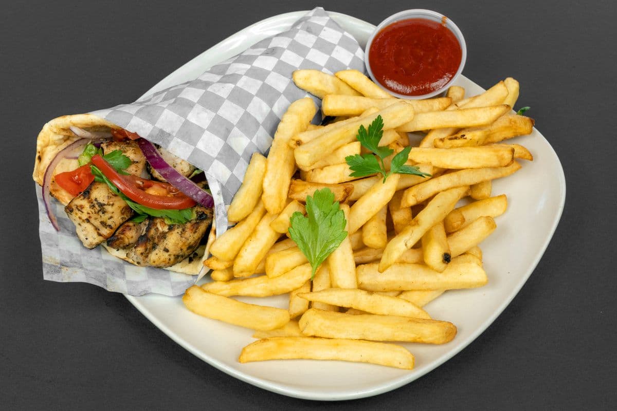 Chicken Souvlaki on a Pita Combo