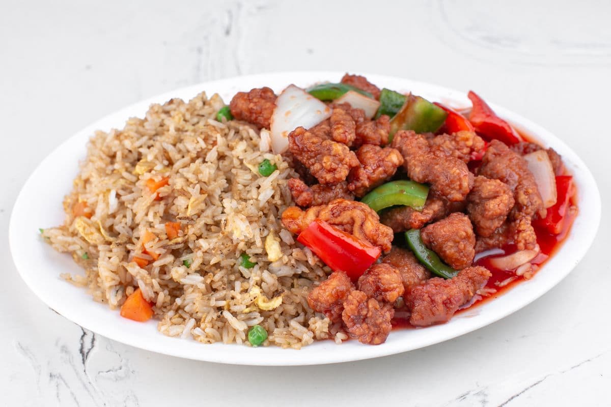 Sweet-and-Sour Lean Pork with Bell Peppers and Onions