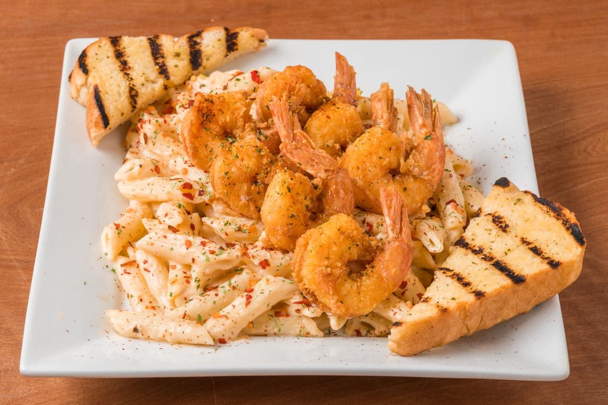 Alfredo + Jumbo Fried Shrimps