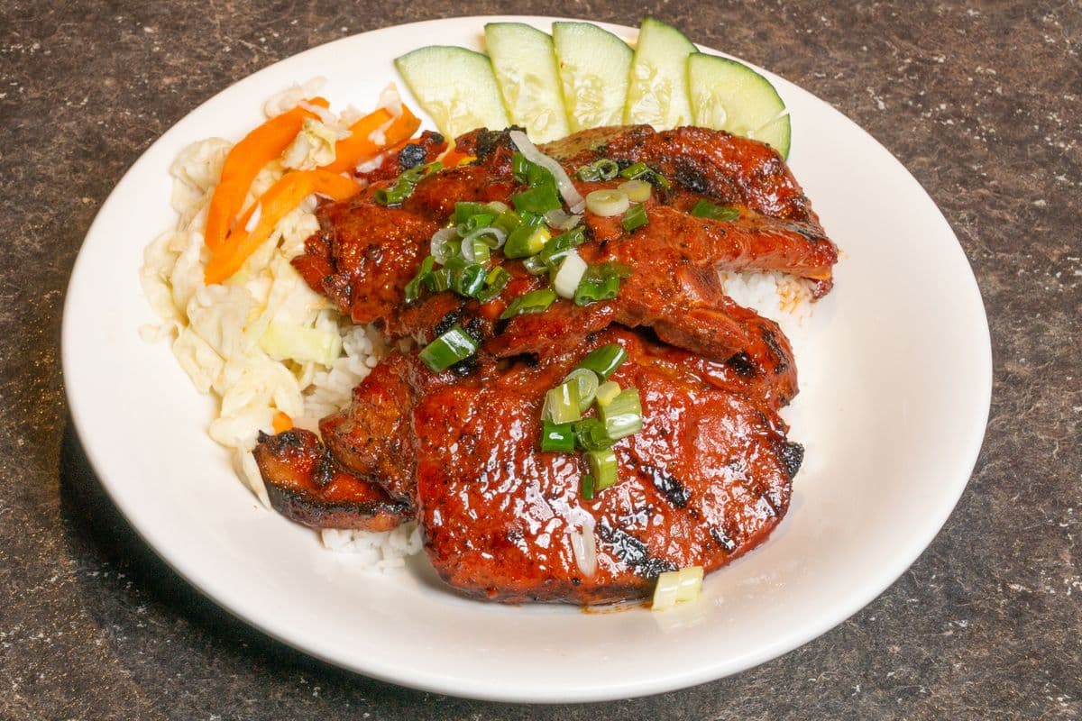 67. Charbroiled Pork Chop on Broken Rice