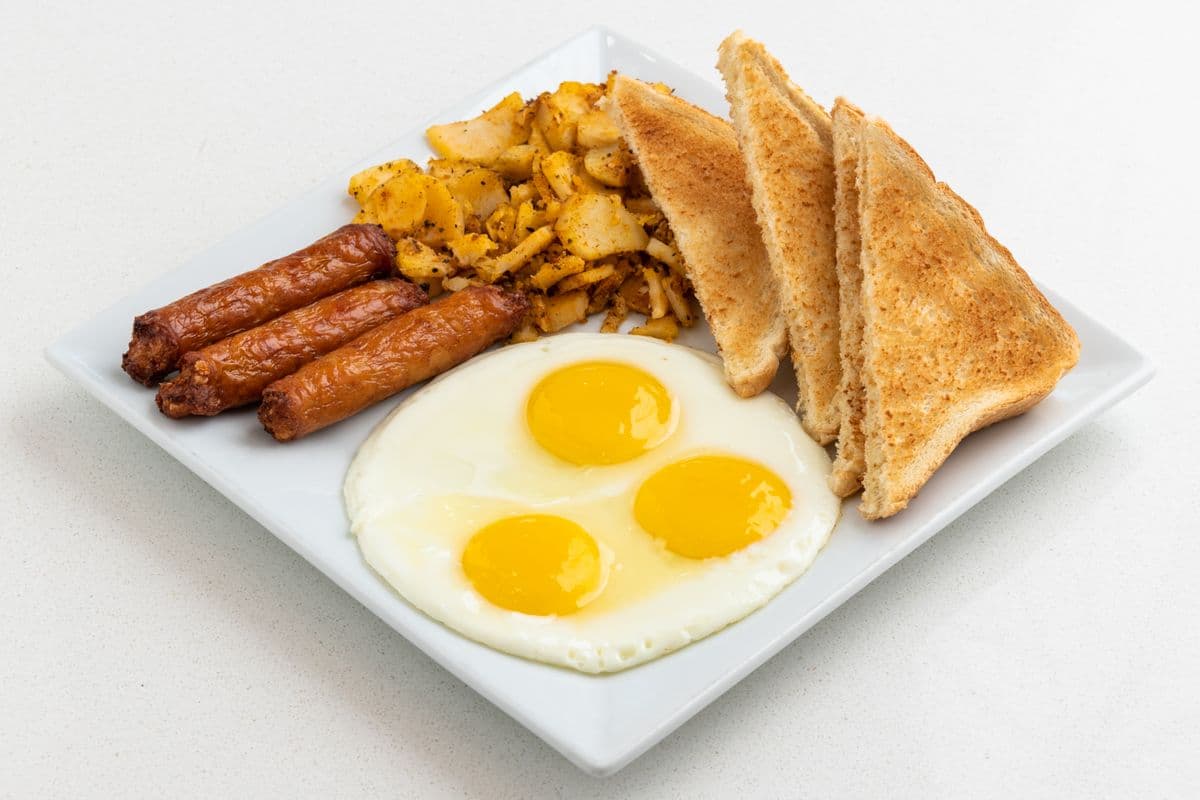 Coyote Jack's House Breakfast with Three Eggs and Meat