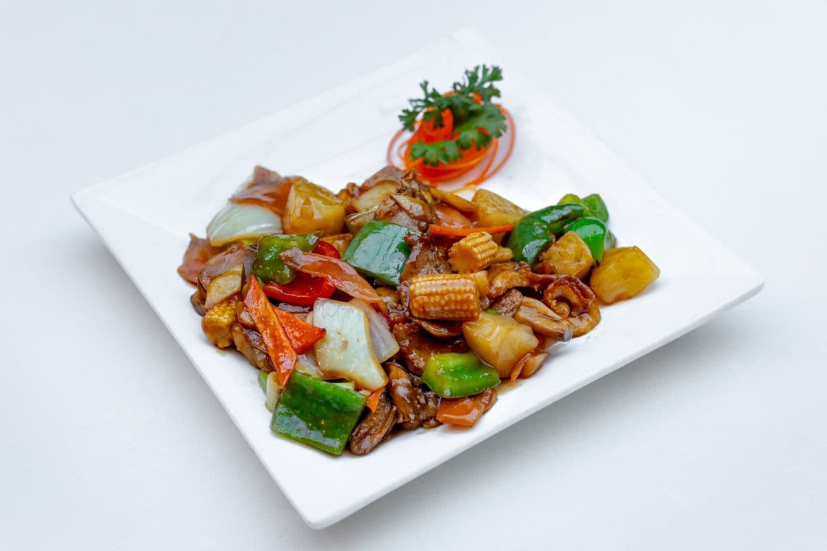 46. Sliced Duck with Pineapple and Ginger