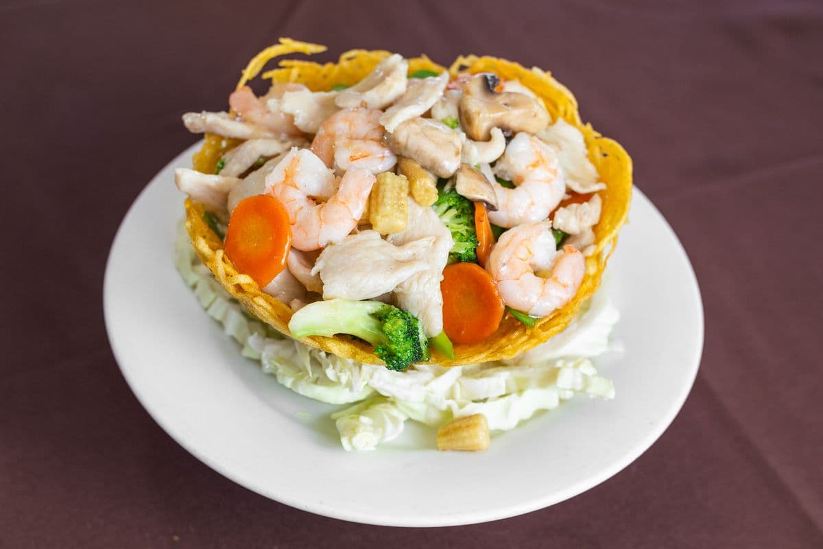 Dinner - Shrimp and Scallop in Nest