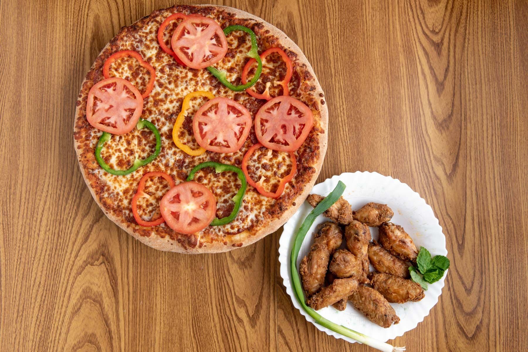 14" Large Pizza and Wings