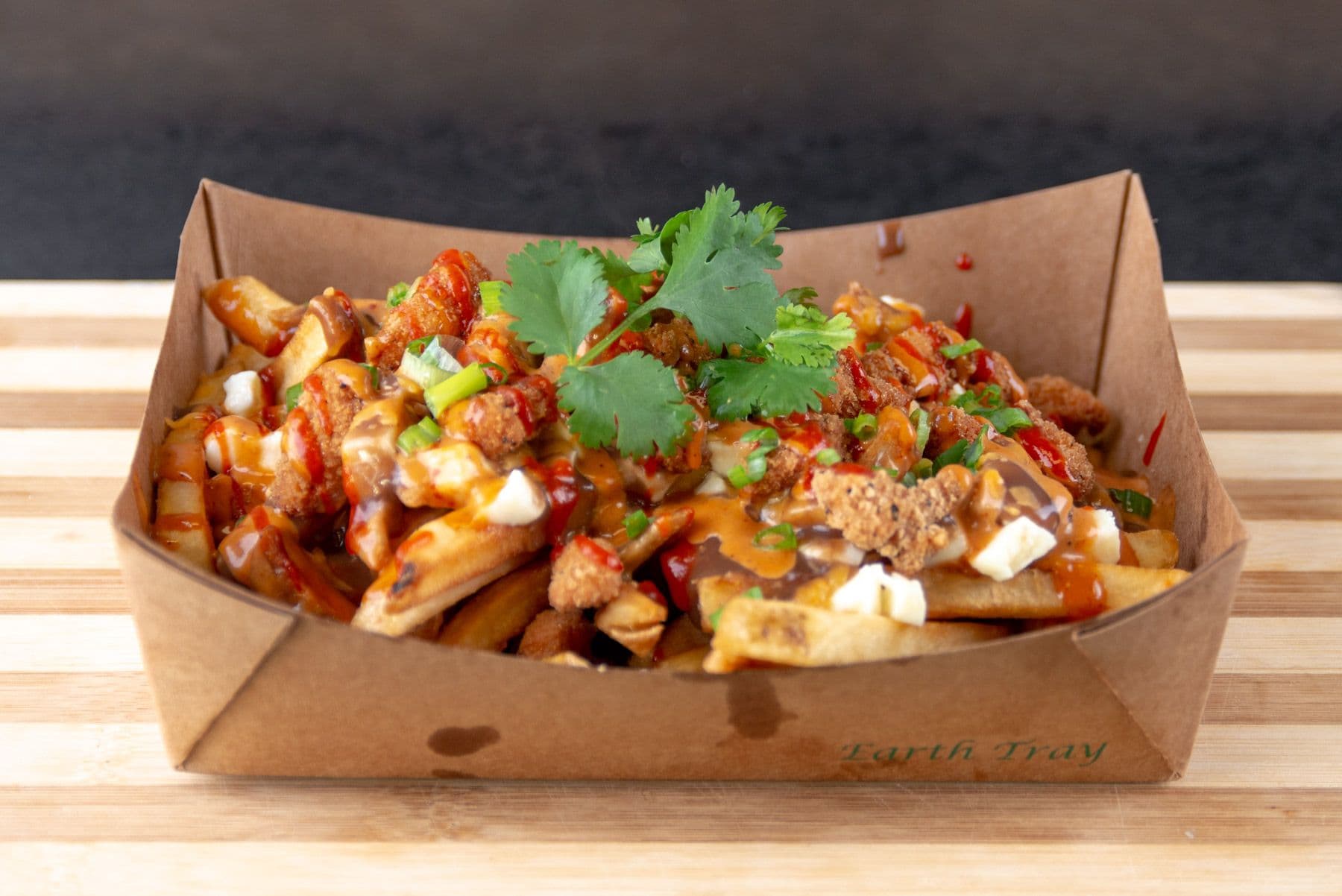 CRISPY SRIRACHA Chipotle Chicken Poutine