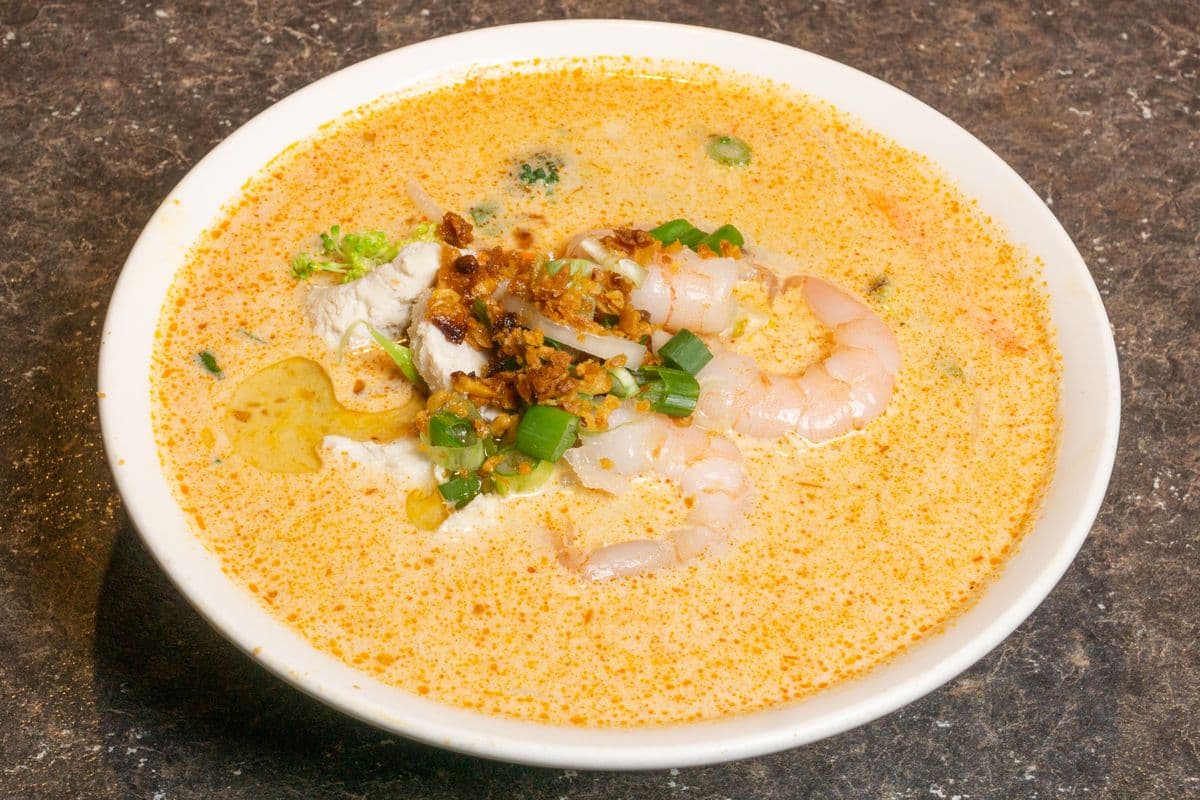 61. Chicken, Shrimp, and Vermicelli in Coconut Tom Yum Soup