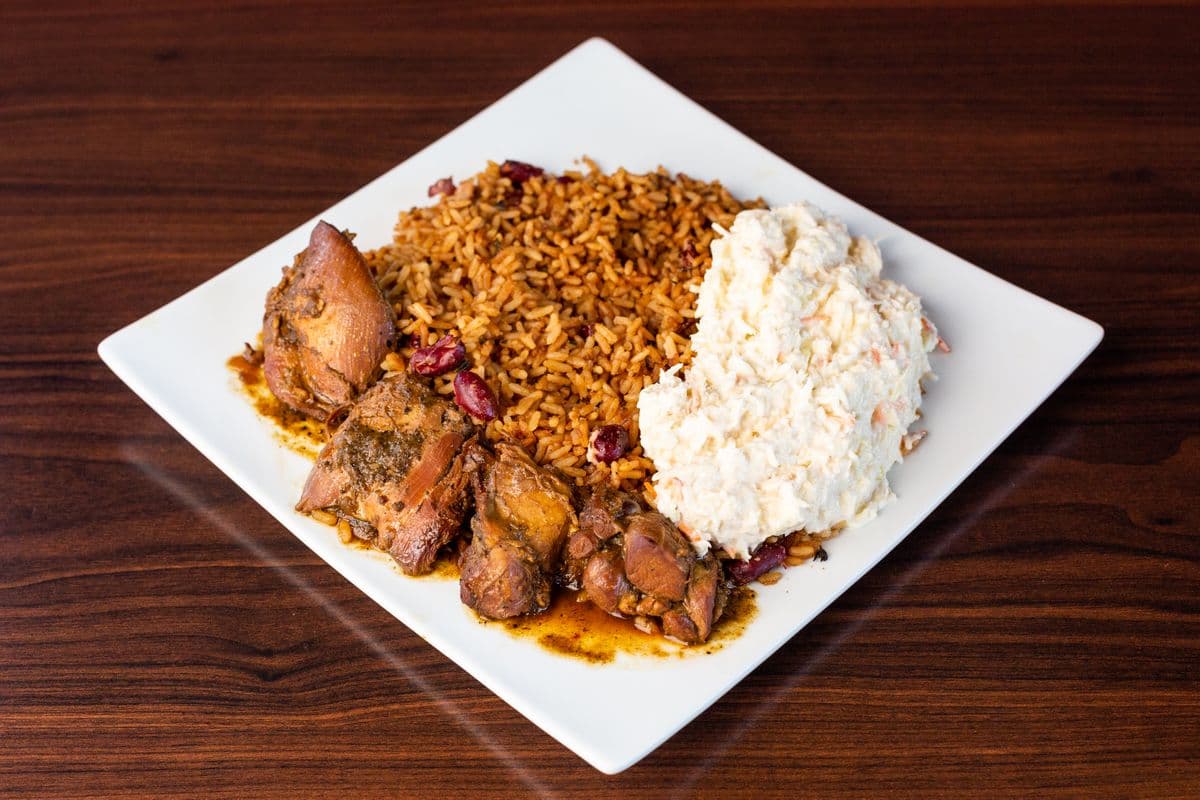 Jerk Chicken with Peas N' Rice