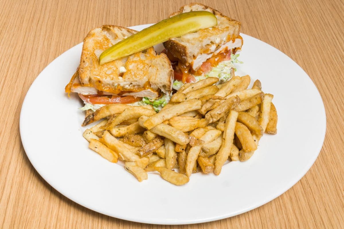BBQ Chicken and Cheddar Club Sandwich