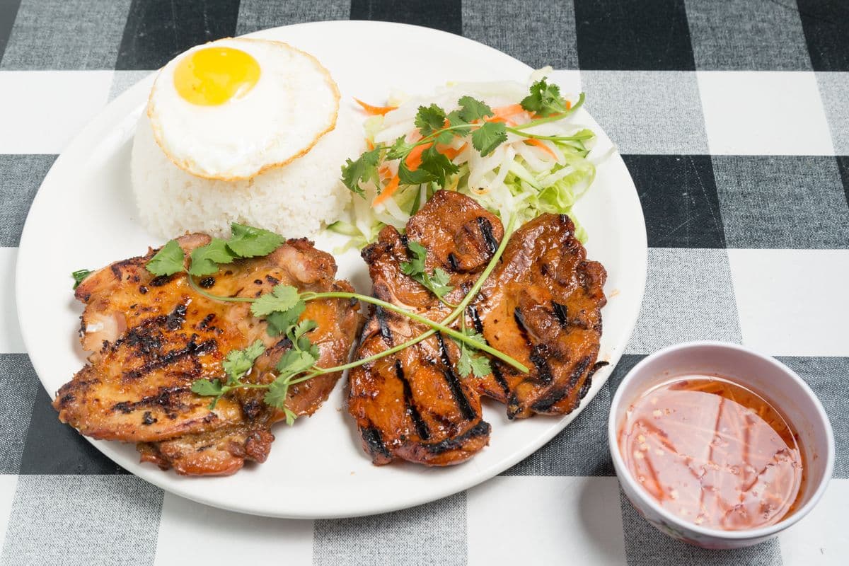 13. Grilled Pork Chop on Steamed Rice - Com Suon