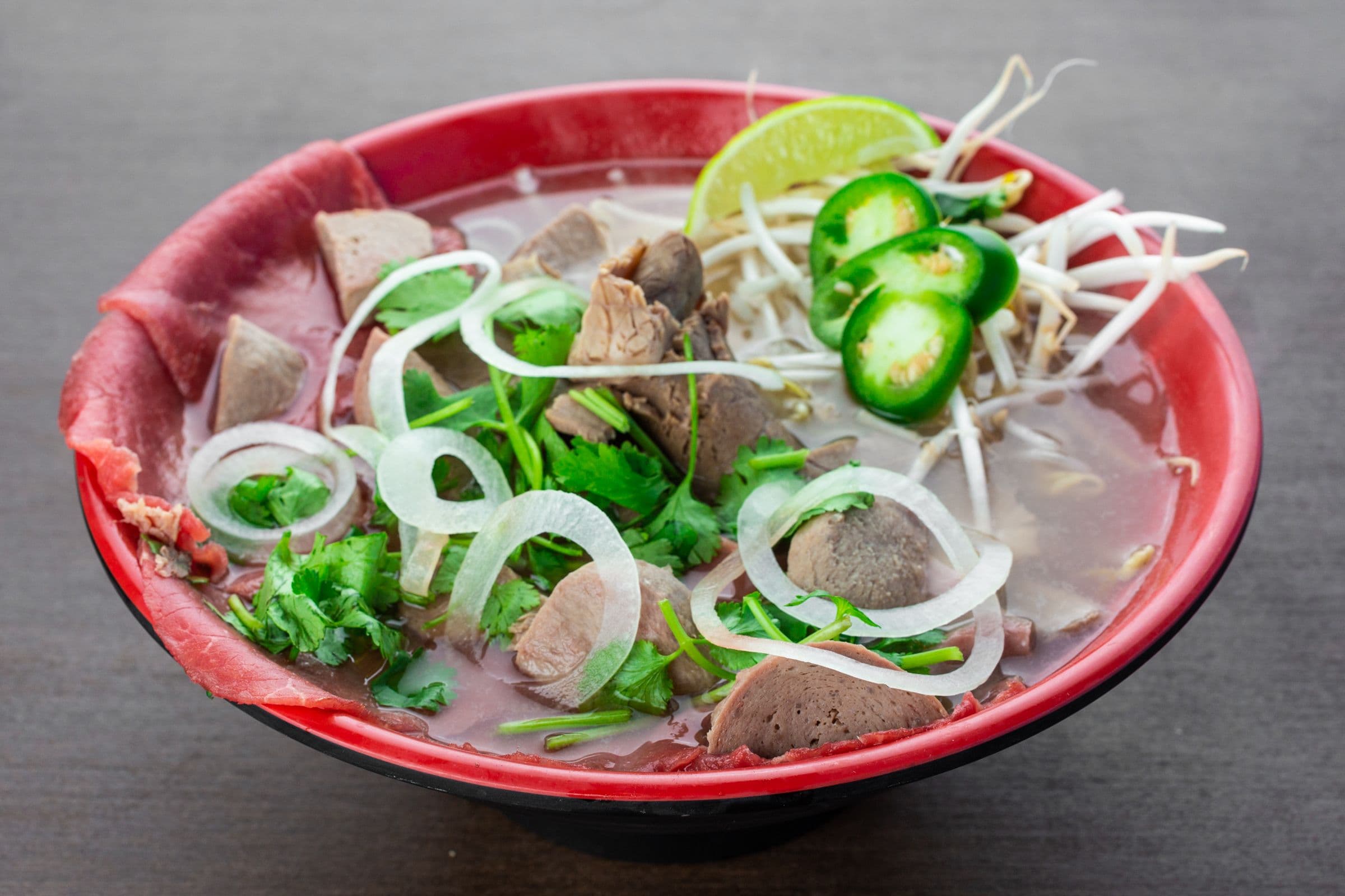 9d. Rare Beef, Brisket, and Beef Ball Pho Noodle Soup