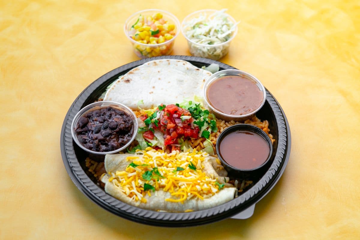 Enchiladas Platter - One Enchilada and One Taco