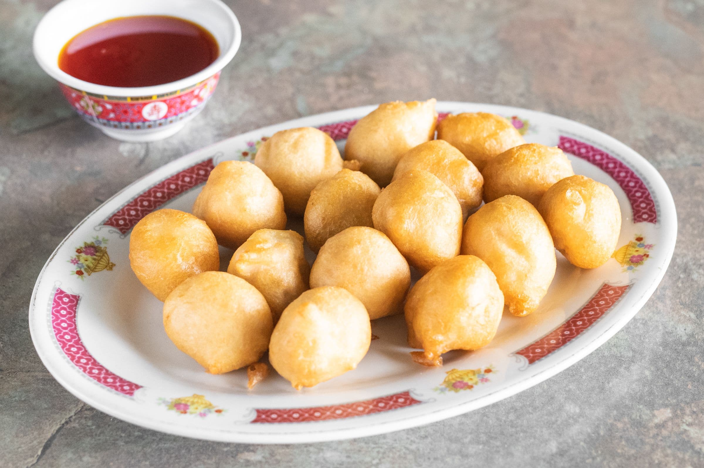 41. Deep Fried Chicken Balls with Sweet and Sour