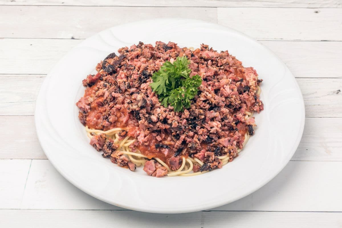 Spaghetti à la viande fumée / Spaghetti with Smoked Meat