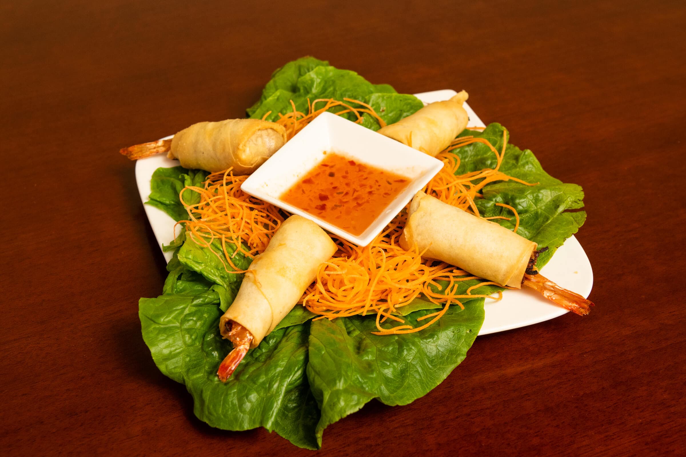 A02. Shrimp Spring Rolls (3 pcs)