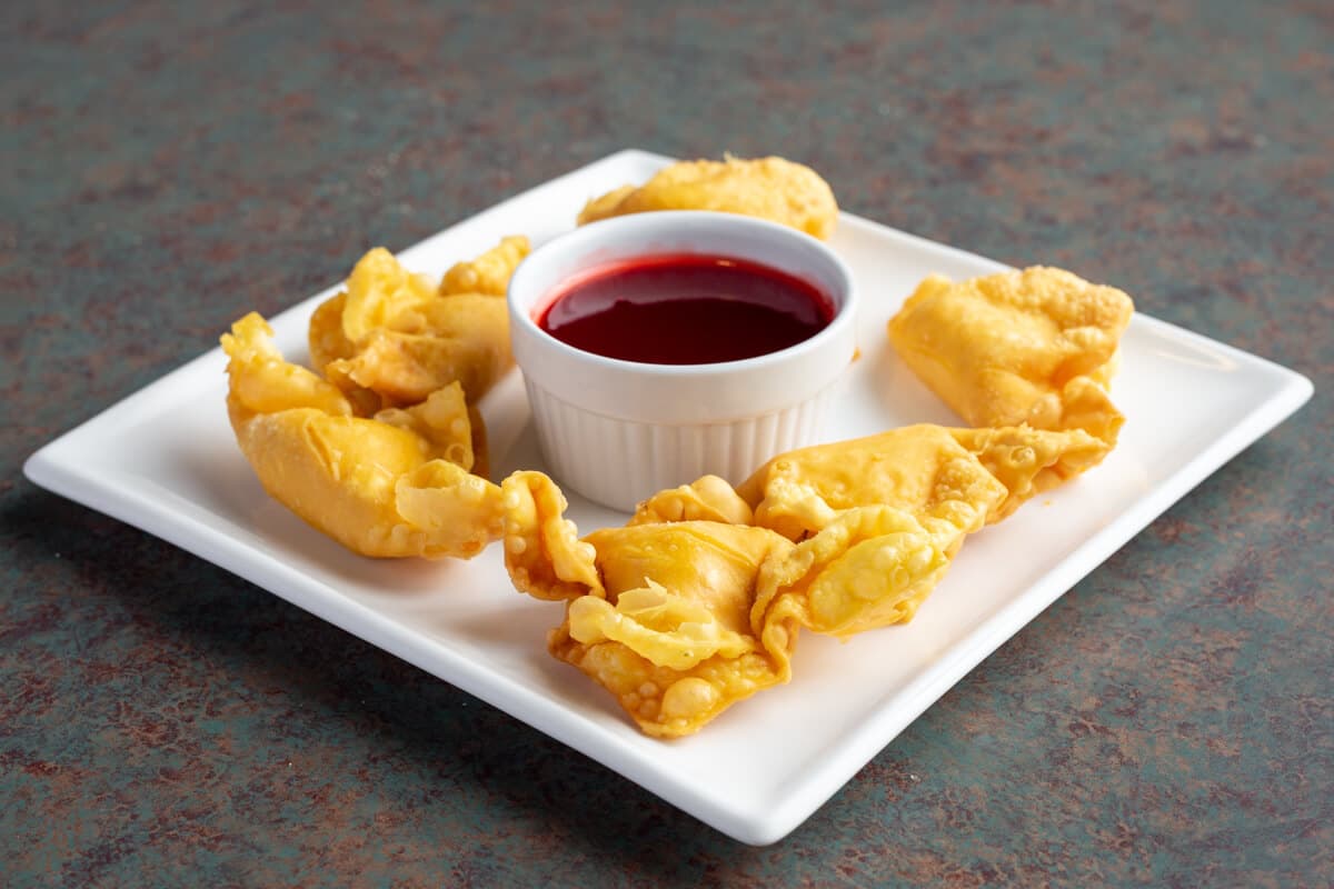 #6A. Deep-Fried Crab Meat Cream Cheese Wonton (6 pcs)