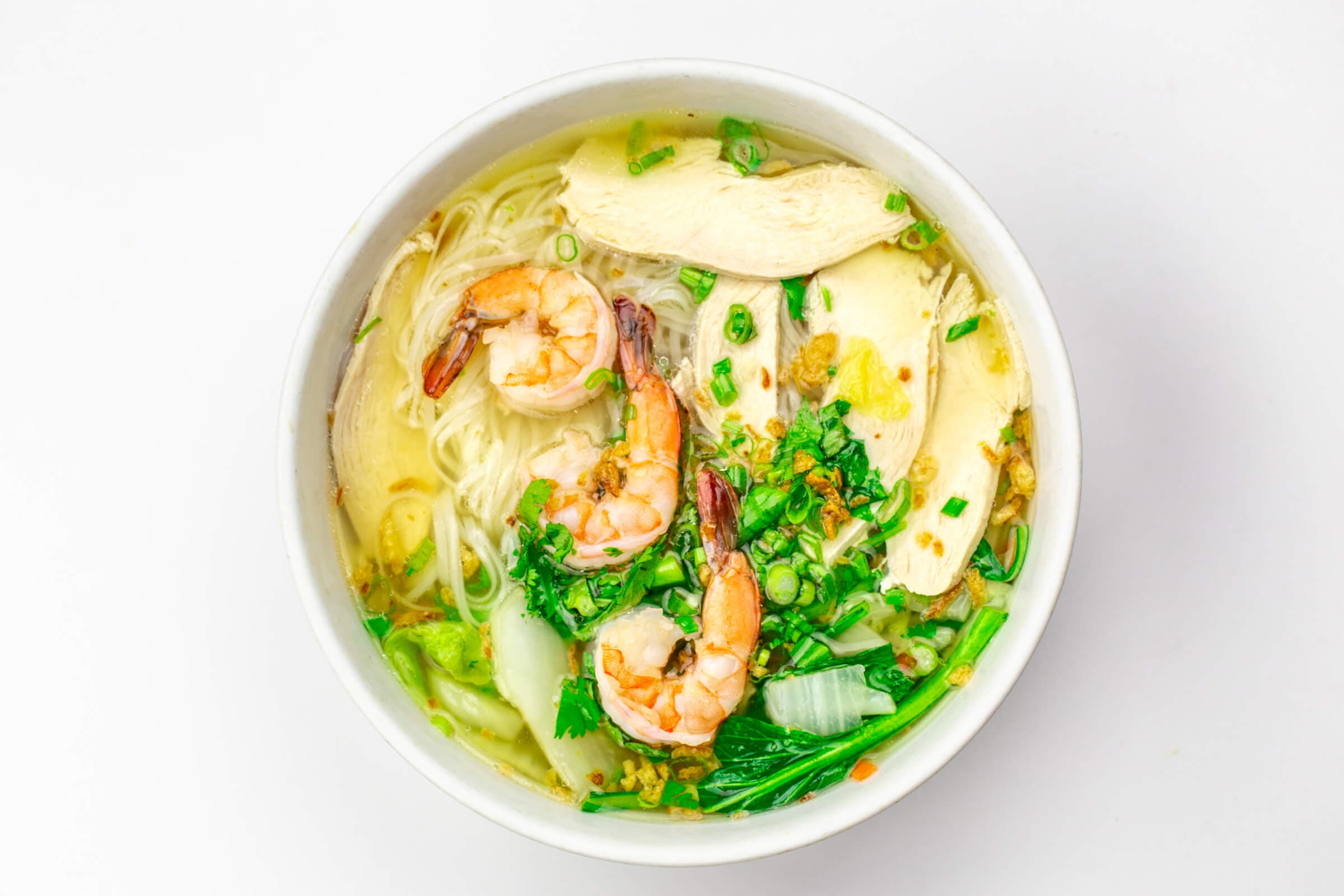 208. Chicken, Shrimp & Vegetables Rice Noodle Soup