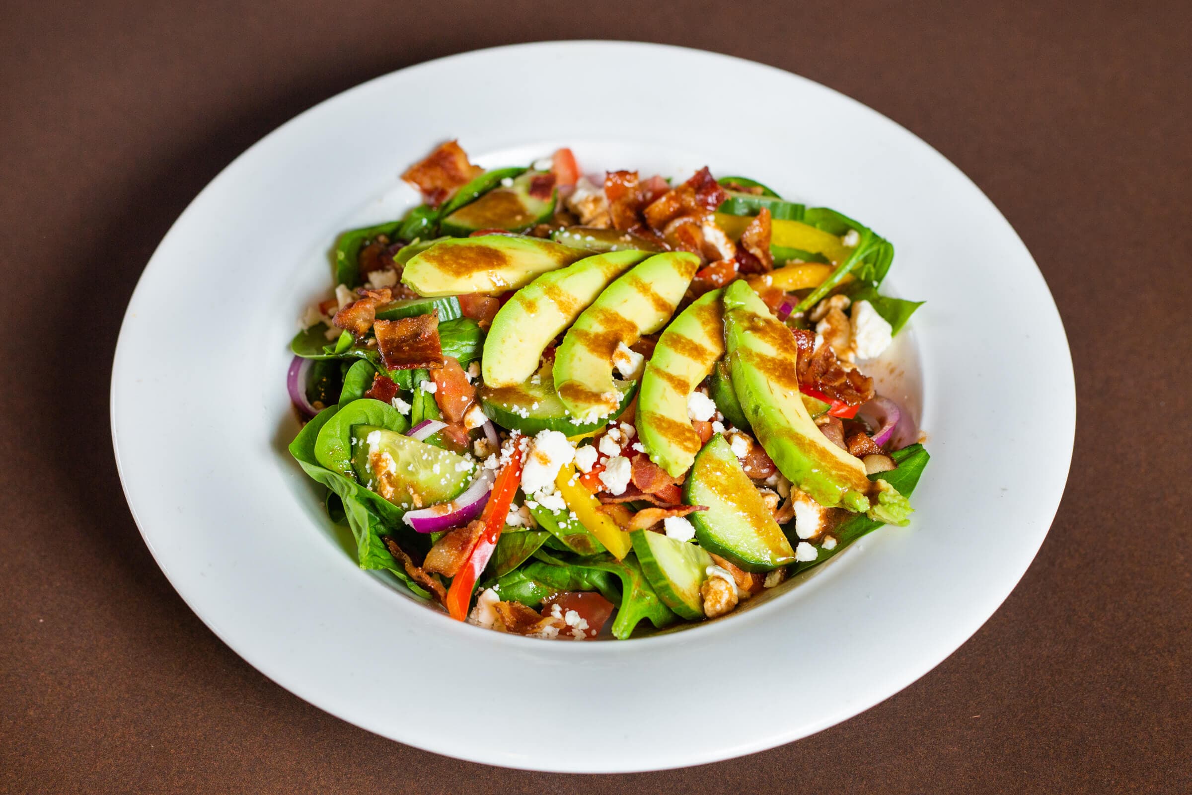 Bacon Avocado Spinach Salad