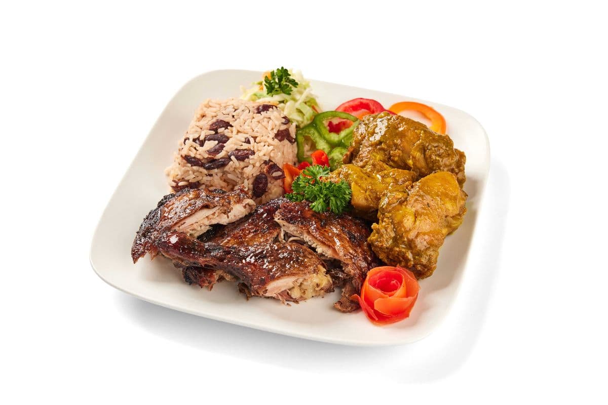 Jerk Chicken and Curry Chicken Meal