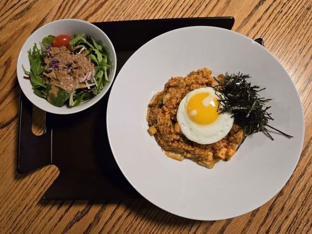 Kimchi fried rice - vegetarian