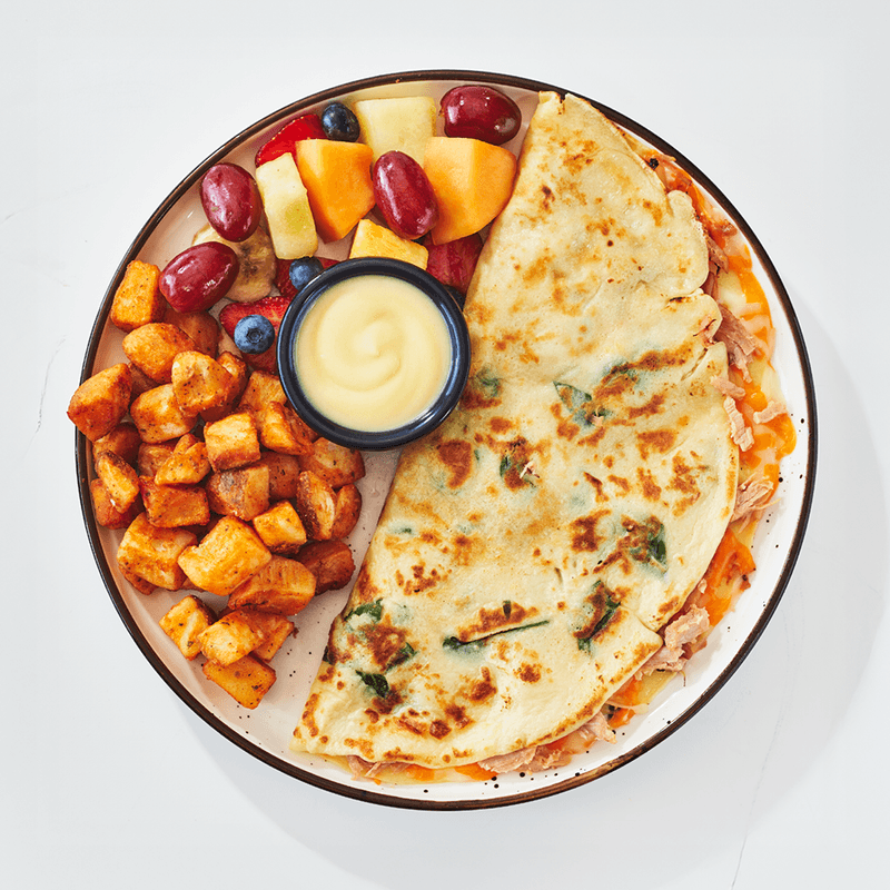 Crêpe jambon effiloché à l'ancienne & Cheddar / Old-fashioned ham & Cheddar crepe