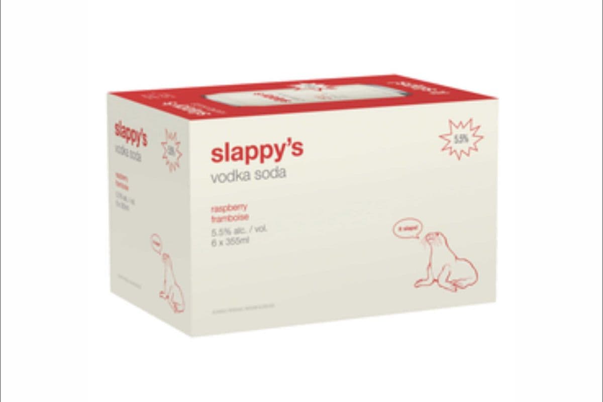 Nude slappy's raspberry soda can 6*355ml (6 x 355ml)