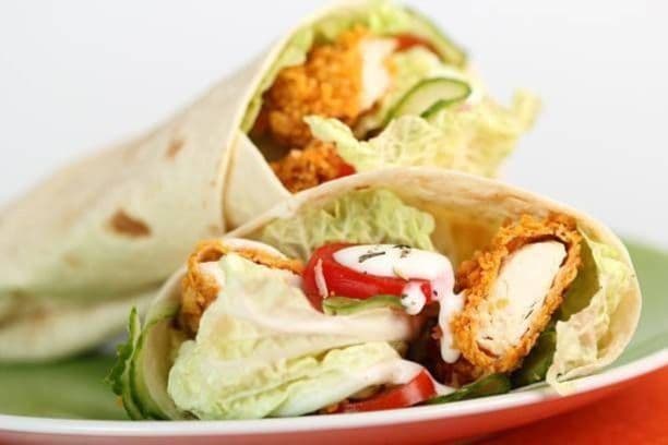 Chicken Caesar Wrap with Fries