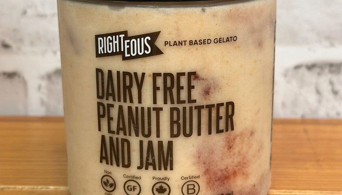 Righteous Dairy Free Peanut Butter Jam Gelato
