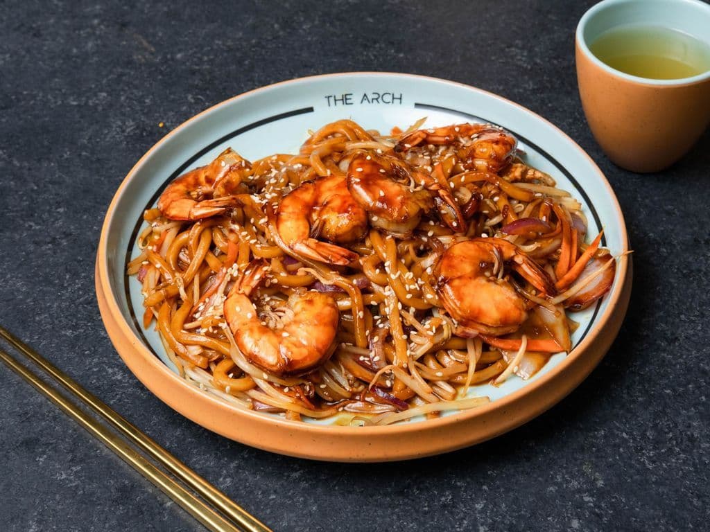 308. 鲜虾炒乌冬 Shrimp Fried Udon