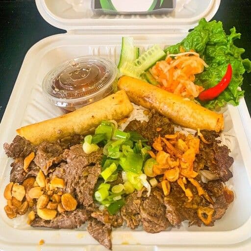 Grilled Beef Vermicelli with 2pcs Spring Rolls