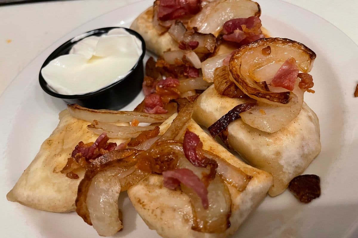 Perogies with Onion and Bacon