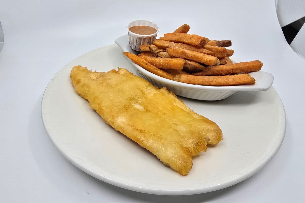 Haddock with Sweet Potato Fries