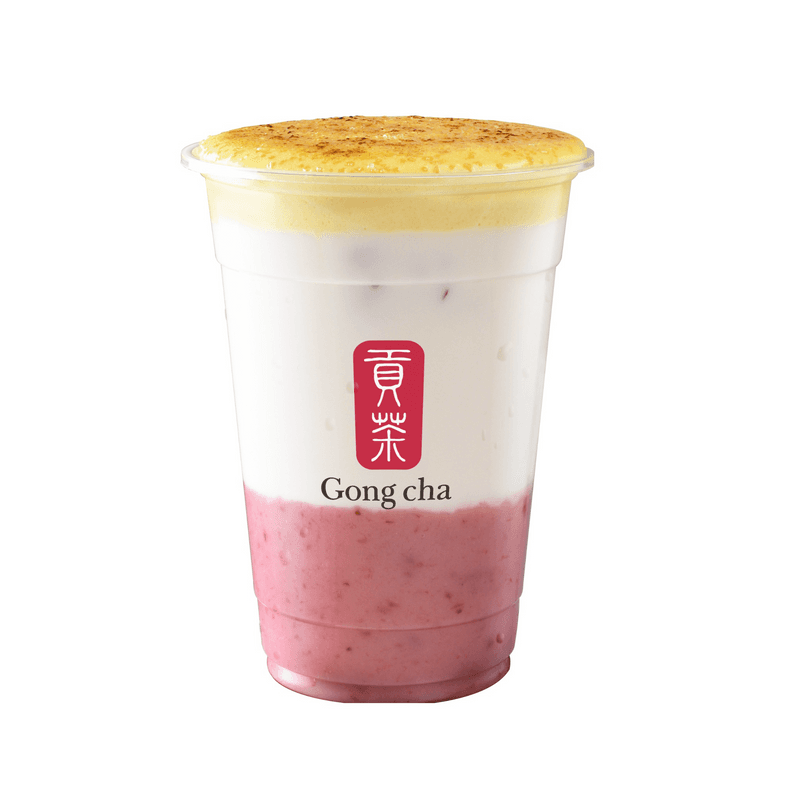 Crème Brulee Strawberry Latte LATTÉ AUX FRAISES AVEC CRÉME BRULÉE